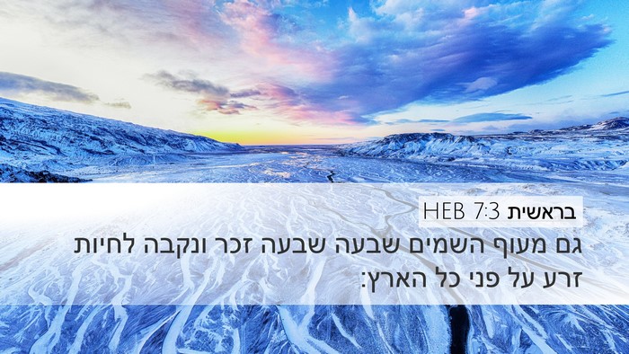 בראשית 7:3 HEB Desktop Wallpaper - גם מעוף השמים שבעה שבעה זכר - Desktop Bible Verse Wallpaper