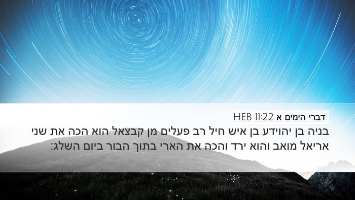 דברי הימים א 11:22 HEB Bible Verse Image