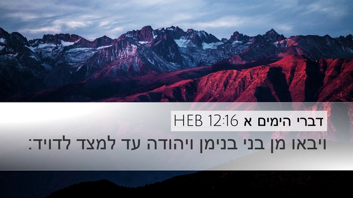 דברי הימים א 12:16 HEB Bible Verse Image