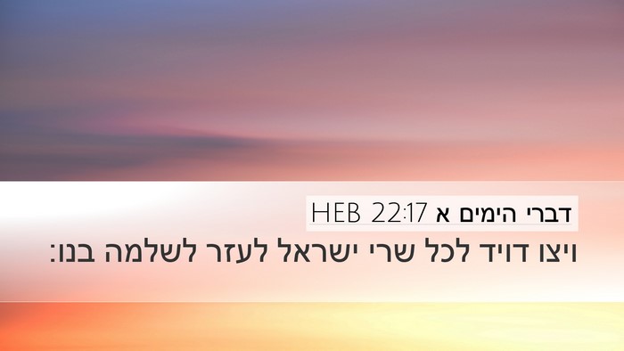 דברי הימים א 22:17 HEB Bible Verse Image