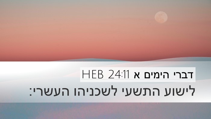 דברי הימים א 24:11 HEB Desktop Wallpaper - לישוע התשעי לשכניהו - Desktop Bible Verse Wallpaper