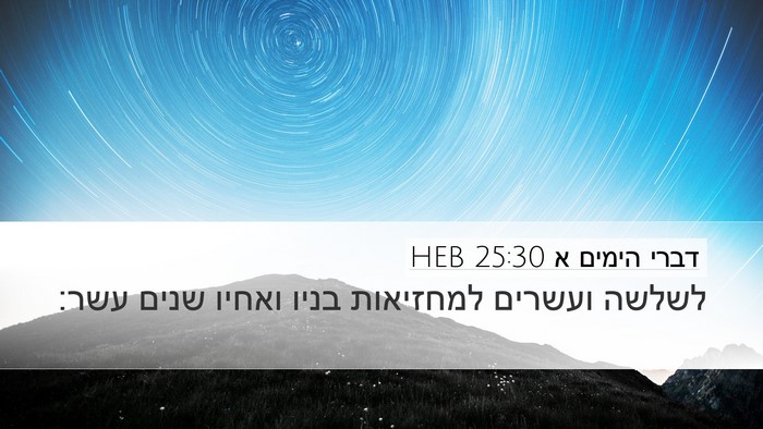 דברי הימים א 25:30 HEB Bible Verse Image