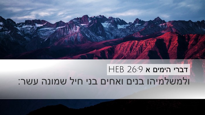 דברי הימים א 26:9 HEB Desktop Wallpaper - ולמשלמיהו בנים ואחים בני - Desktop Bible Verse Wallpaper