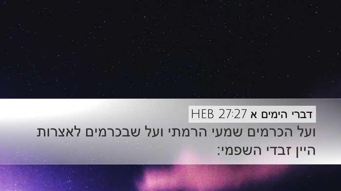 דברי הימים א 27:27 HEB Bible Verse Image