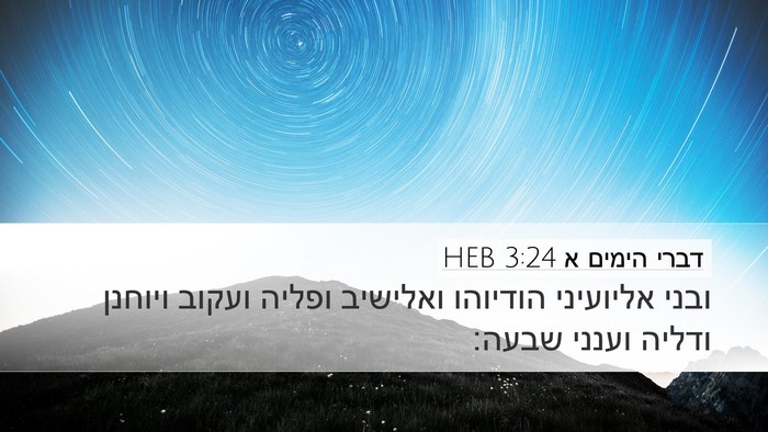 דברי הימים א 3:24 HEB Desktop Wallpaper - ובני אליועיני הודיוהו - Desktop Bible Verse Wallpaper