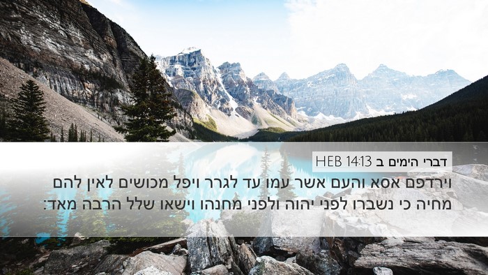 דברי הימים ב 14:13 HEB Bible Verse Image