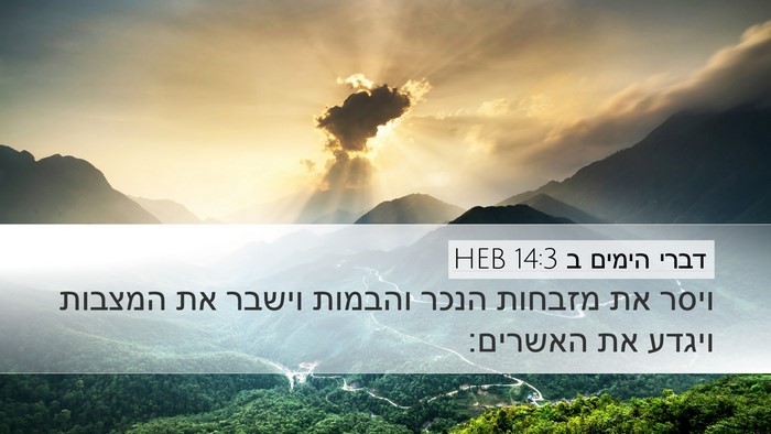 דברי הימים ב 14:3 HEB Bible Verse Image