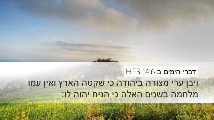 דברי הימים ב 14:6 HEB Bible Verse Image