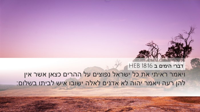 דברי הימים ב 18:16 HEB Bible Verse Image