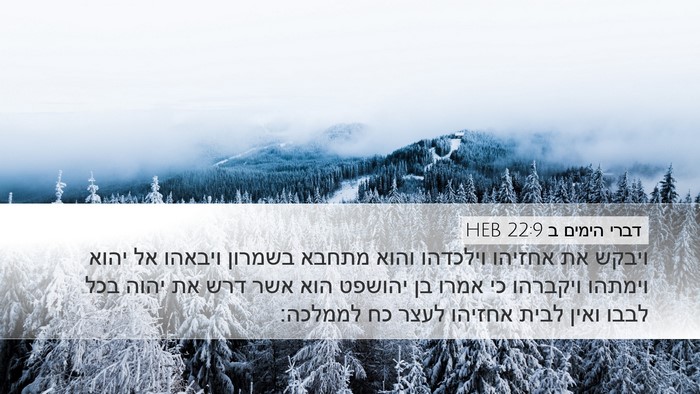 דברי הימים ב 22:9 HEB Bible Verse Image
