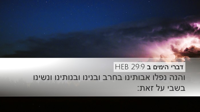דברי הימים ב 29:9 HEB Desktop Wallpaper - והנה נפלו אבותינו בחרב - Desktop Bible Verse Wallpaper
