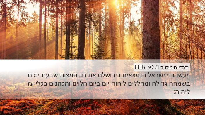 דברי הימים ב 30:21 HEB Bible Verse Image