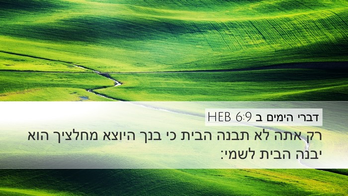 דברי הימים ב 6:9 HEB Desktop Wallpaper - רק אתה לא תבנה הבית כי בנך - Desktop Bible Verse Wallpaper