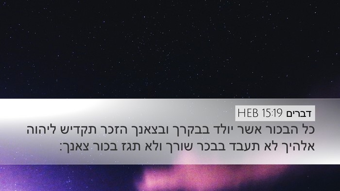 דברים 15:19 HEB Bible Verse Image
