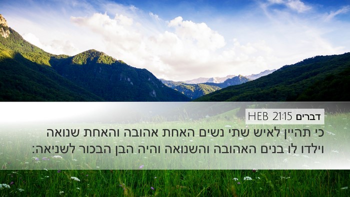 דברים 21:15 HEB Bible Verse Image