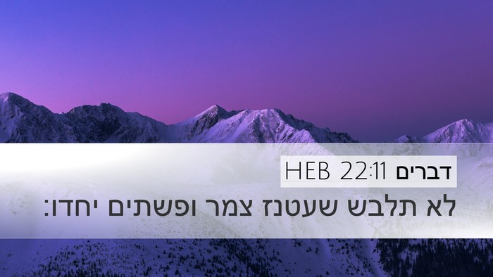 דברים 22:11 HEB Desktop Wallpaper - לא תלבש שעטנז צמר ופשתים - Desktop Bible Verse Wallpaper