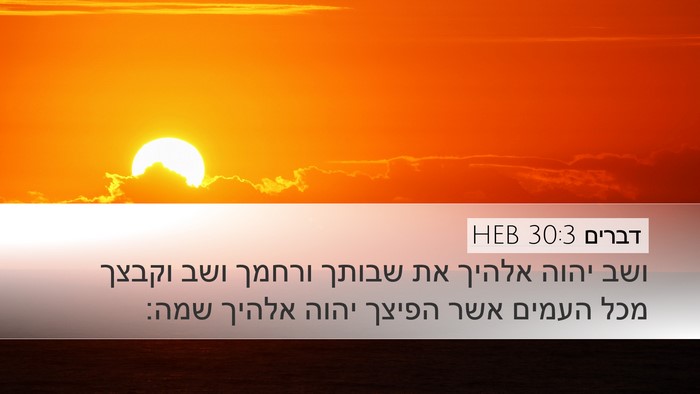 דברים 30:3 HEB Bible Verse Image