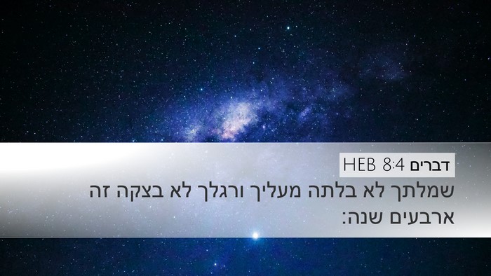 דברים 8:4 HEB Desktop Wallpaper - שמלתך לא בלתה מעליך ורגלך - Desktop Bible Verse Wallpaper