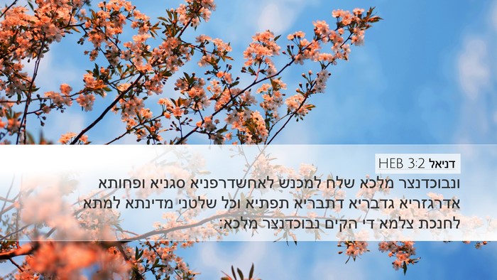 דניאל 3:2 HEB Desktop Wallpaper - ונבוכדנצר מלכא שלח למכנש - Desktop Bible Verse Wallpaper