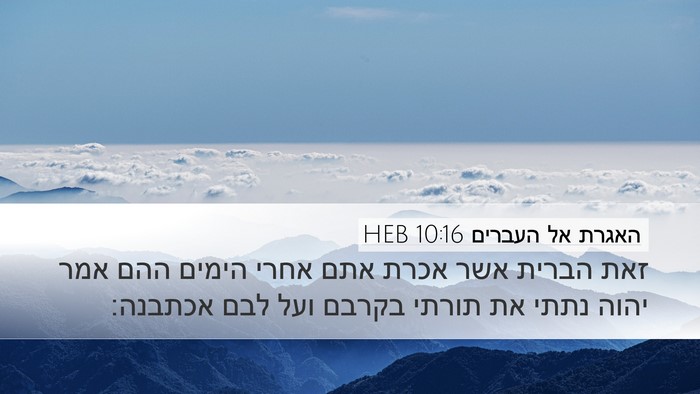 האגרת אל העברים 10:16 HEB Bible Verse Image