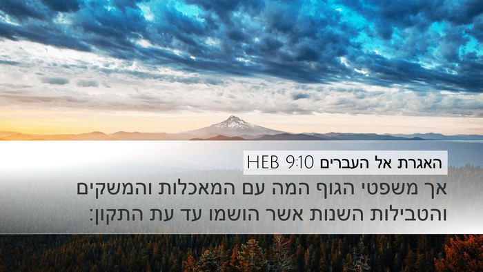 האגרת אל העברים 9:10 HEB Bible Verse Image