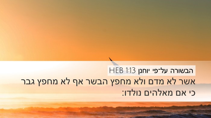 הבשורה על־פי יוחנן 1:13 HEB Bible Verse Image