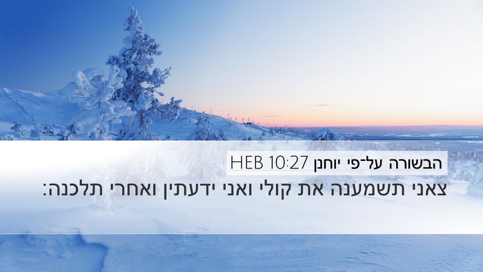 הבשורה על־פי יוחנן 10:27 HEB Bible Verse Image