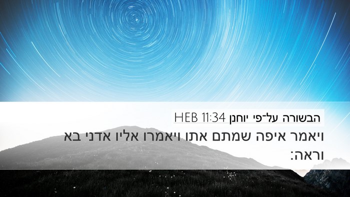 הבשורה על־פי יוחנן 11:34 HEB Desktop Wallpaper - ויאמר איפה שמתם אתו ויאמרו - Desktop Bible Verse Wallpaper