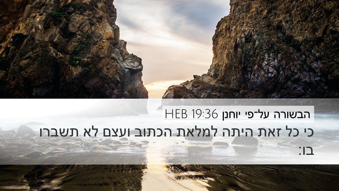 הבשורה על־פי יוחנן 19:36 HEB Bible Verse Image