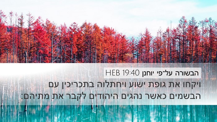 הבשורה על־פי יוחנן 19:40 HEB Bible Verse Image
