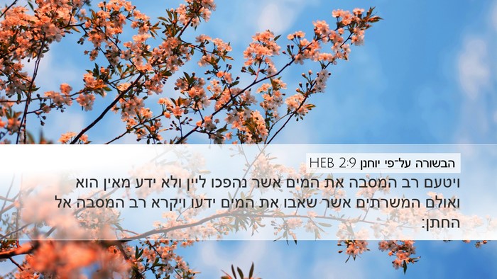 הבשורה על־פי יוחנן 2:9 HEB Bible Verse Image