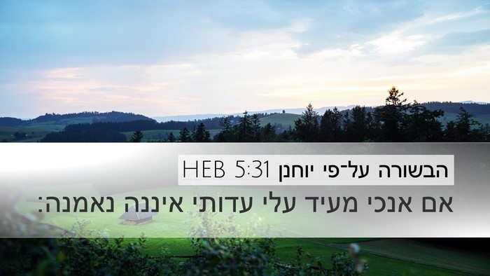 הבשורה על־פי יוחנן 5:31 HEB Bible Verse Image