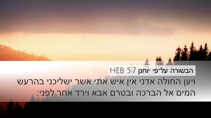 הבשורה על־פי יוחנן 5:7 HEB Desktop Wallpaper - ויען החולה אדני אין איש אתי - Desktop Bible Verse Wallpaper