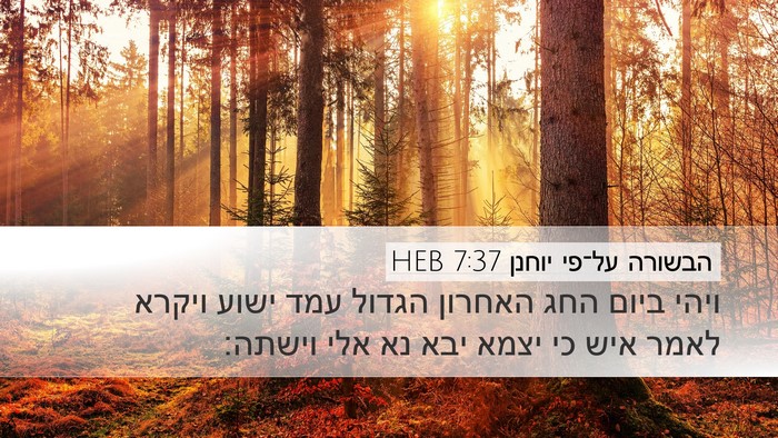 הבשורה על־פי יוחנן 7:37 HEB Bible Verse Image