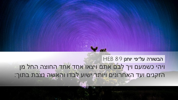 הבשורה על־פי יוחנן 8:9 HEB Bible Verse Image