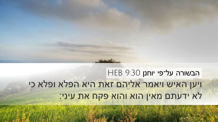 הבשורה על־פי יוחנן 9:30 HEB Bible Verse Image