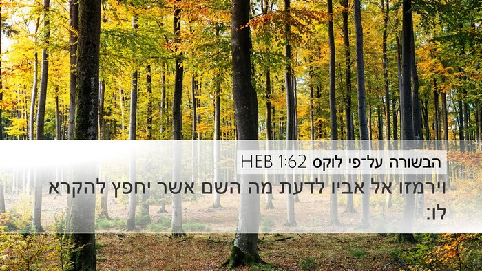 הבשורה על־פי לוקס 1:62 HEB Bible Verse Image