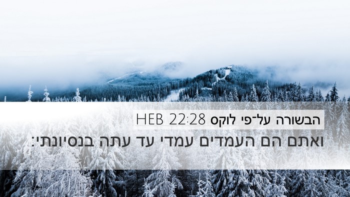 הבשורה על־פי לוקס 22:28 HEB Bible Verse Image