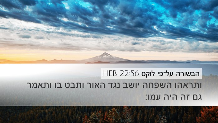 הבשורה על־פי לוקס 22:56 HEB Desktop Wallpaper - ותראהו השפחה יושב נגד האור - Desktop Bible Verse Wallpaper