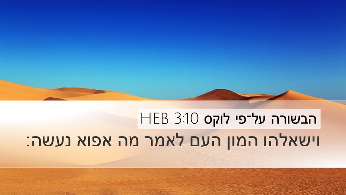 הבשורה על־פי לוקס 3:10 HEB Desktop Wallpaper - וישאלהו המון העם לאמר מה - Desktop Bible Verse Wallpaper