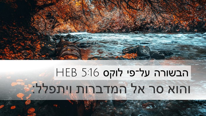 הבשורה על־פי לוקס 5:16 HEB Desktop Wallpaper - והוא סר אל המדברות - Desktop Bible Verse Wallpaper