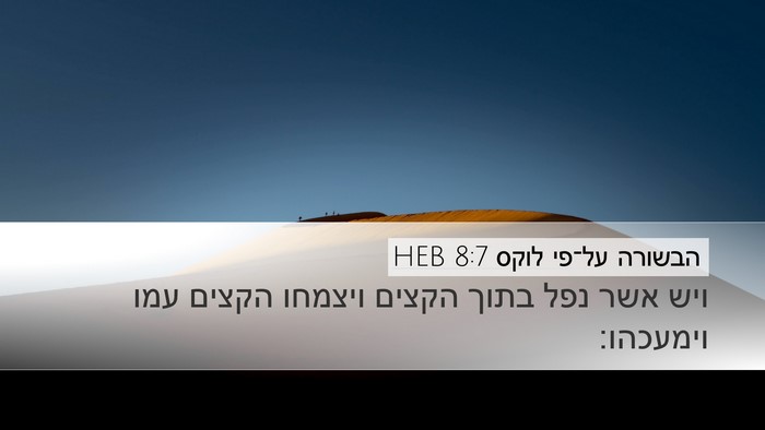 הבשורה על־פי לוקס 8:7 HEB Desktop Wallpaper - ויש אשר נפל בתוך הקצים - Desktop Bible Verse Wallpaper