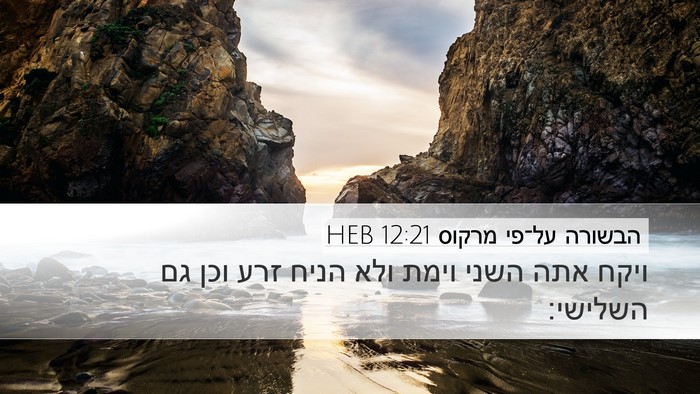 הבשורה על־פי מרקוס 12:21 HEB Desktop Wallpaper - ויקח אתה השני וימת ולא הניח - Desktop Bible Verse Wallpaper