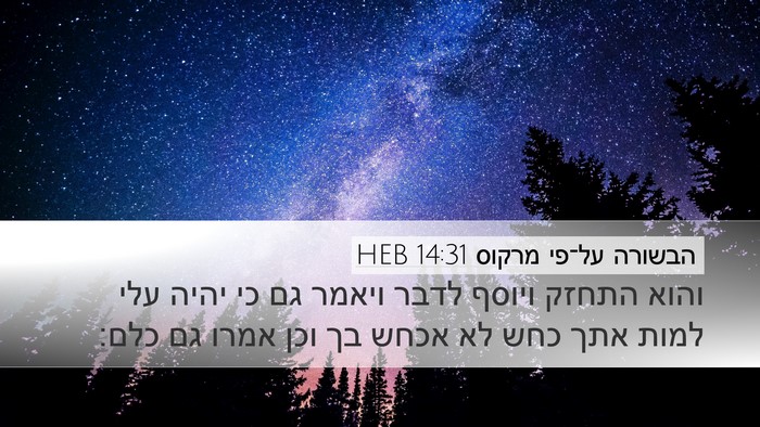 הבשורה על־פי מרקוס 14:31 HEB Bible Verse Image