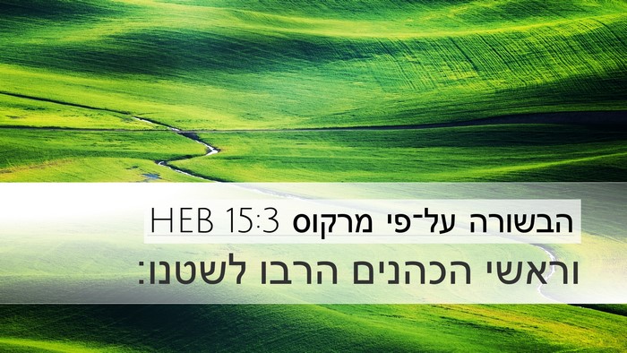 הבשורה על־פי מרקוס 15:3 HEB Bible Verse Image