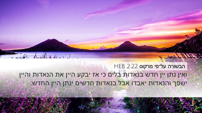 הבשורה על־פי מרקוס 2:22 HEB Desktop Wallpaper - ואין נתן יין חדש בנאדות - Desktop Bible Verse Wallpaper