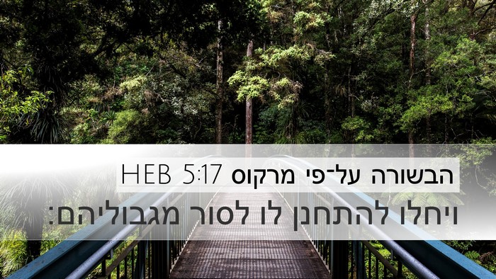 הבשורה על־פי מרקוס 5:17 HEB Bible Verse Image