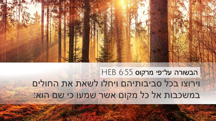 הבשורה על־פי מרקוס 6:55 HEB Bible Verse Image