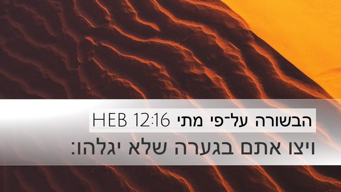הבשורה על־פי מתי 12:16 HEB Bible Verse Image