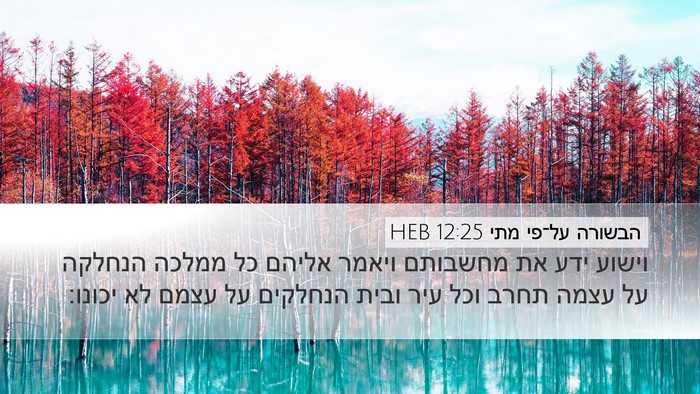 הבשורה על־פי מתי 12:25 HEB Bible Verse Image